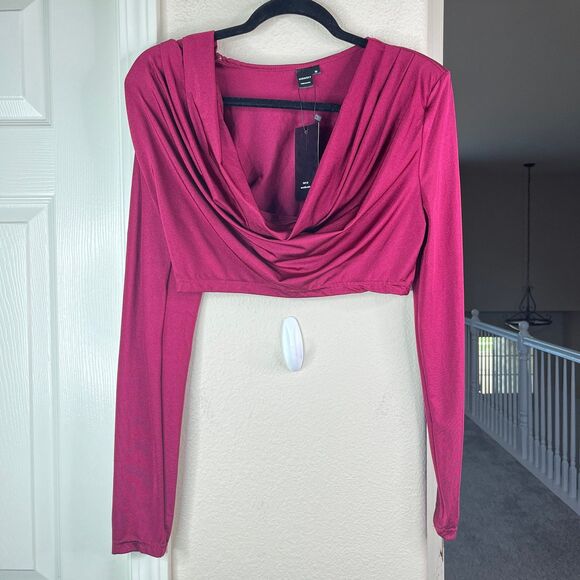 SHEIN Sexy 2 Piece Drape Crop Top-Flared Pants Women’s Size Medium #533 - Picture 2 of 12